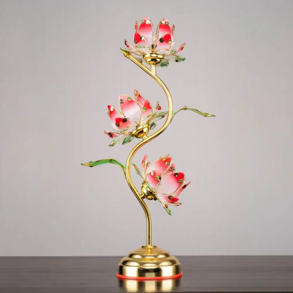 Camille Lotus Color Changing LED Silk Table Lamp E27 - H62CM 1