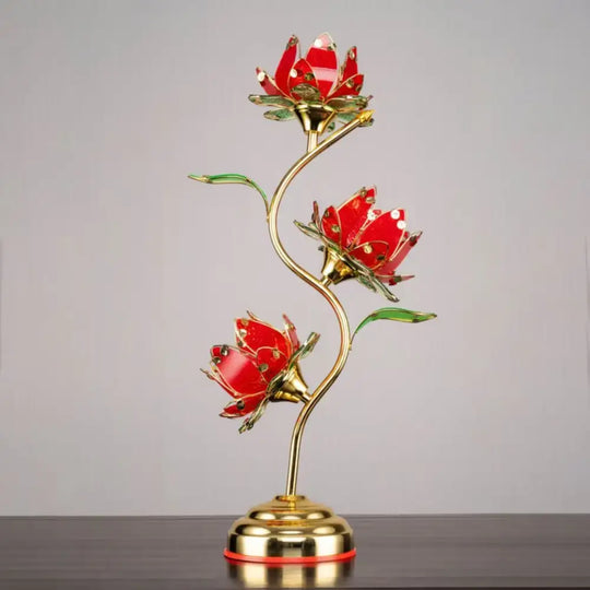 Camille Lotus Color Changing LED Silk Table Lamp E27 - H62CM 2