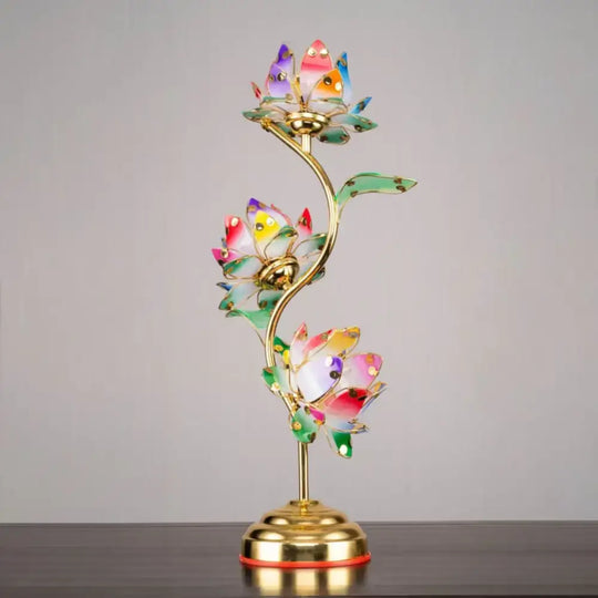 Camille Lotus Color Changing LED Silk Table Lamp E27 - H62CM
