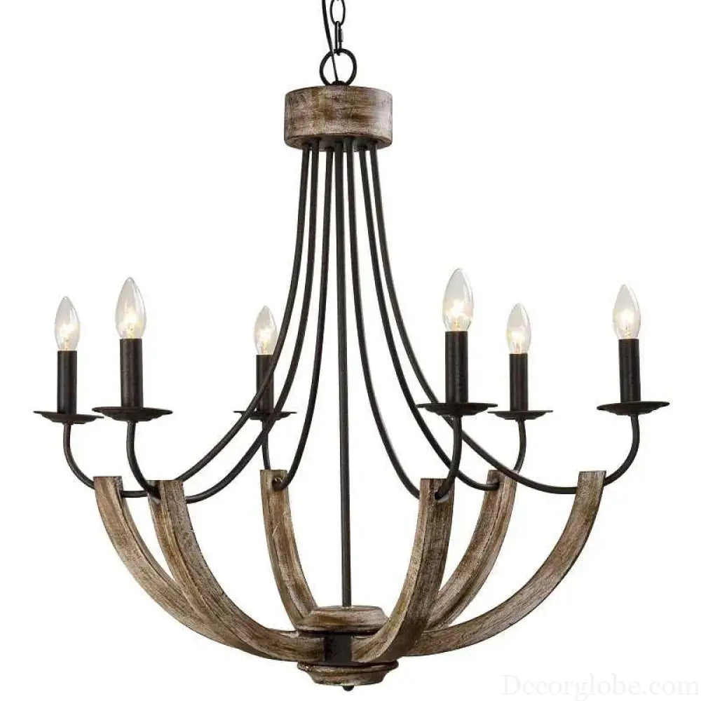 Solid wood living room chandelier American retro minimalist art atmosphere restaurant lighting