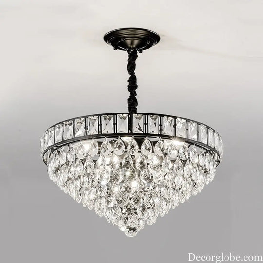 Sylvia Sparkling Symphony: Modern Black 6-Light Chandelier - DecorGlobe