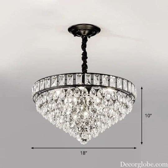 Sylvia Sparkling Symphony: Modern Black 6-Light Chandelier - DecorGlobe