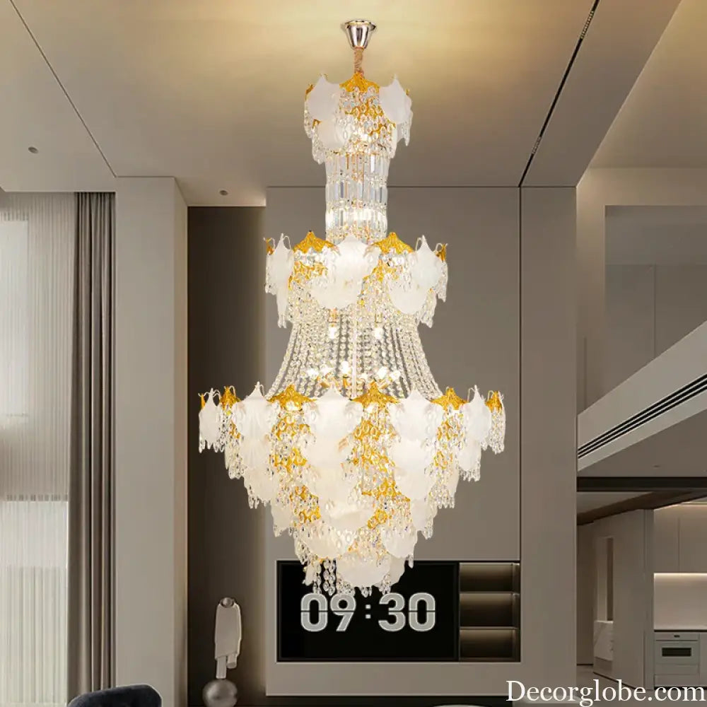 Spiral Crystal Pendant Chandelier for Duplex Villa and Loft Lighting Chandelier