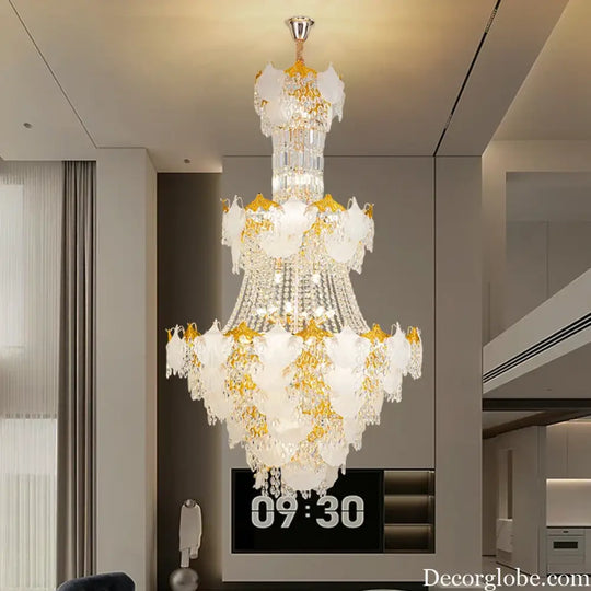 Spiral Crystal Pendant Chandelier for Duplex Villa and Loft Lighting Chandelier
