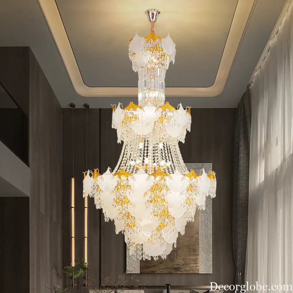 Spiral Crystal Pendant Chandelier for Duplex Villa and Loft Lighting Chandelier
