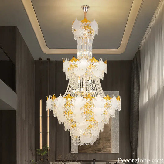 Spiral Crystal Pendant Chandelier for Duplex Villa and Loft Lighting Chandelier