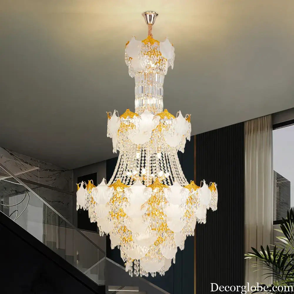 Spiral Crystal Pendant Chandelier for Duplex Villa and Loft Lighting Chandelier