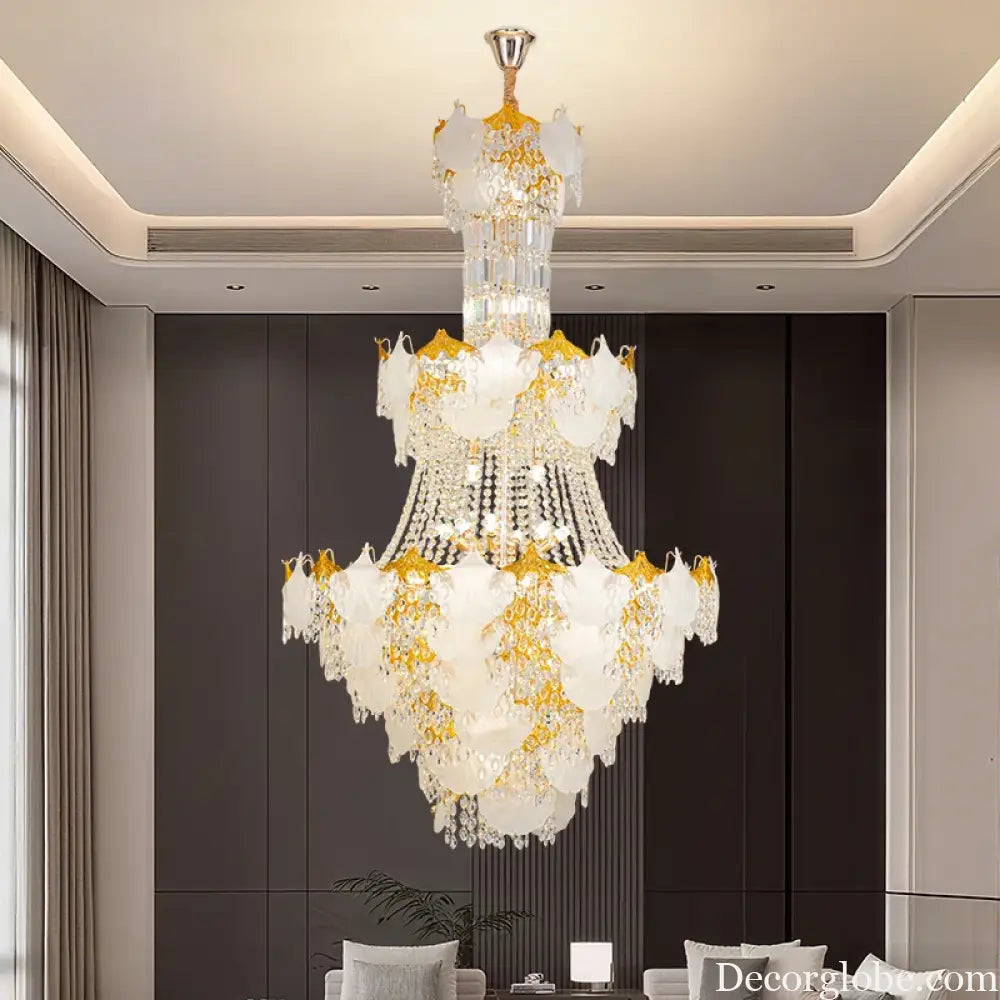 Spiral Crystal Pendant Chandelier for Duplex Villa and Loft Lighting Chandelier