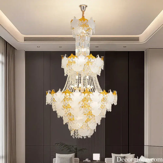 Spiral Crystal Pendant Chandelier for Duplex Villa and Loft Lighting Chandelier