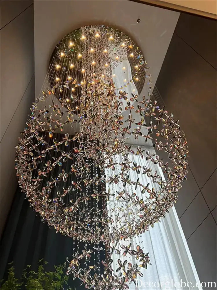 Spiral Design Modern Crystal Chandelier - Elegance for Staircase Lighting, Living Room, Hotel Lobby, and Home Decoration - DecorGlobe