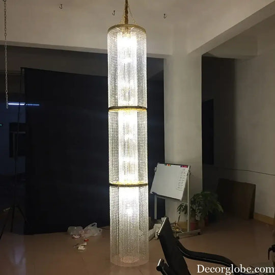 Spiral Staircase Crystal Chandelier for Villa and Hotel Lobby Chandelier