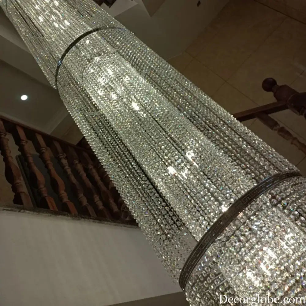 Spiral Staircase Crystal Chandelier for Villa and Hotel Lobby Chandelier
