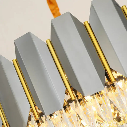 Stainless Steel Light Luxury Crystal Chandelier - A Postmodern Marvel for Living Rooms, Simple Dining Rooms, and Nordic Bedrooms - DecorGlobe