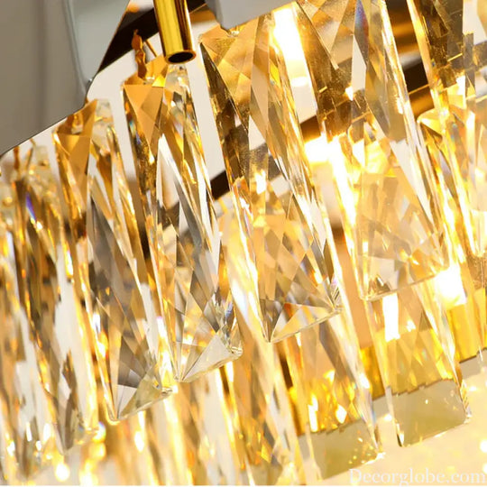 Stainless Steel Light Luxury Crystal Chandelier - A Postmodern Marvel for Living Rooms, Simple Dining Rooms, and Nordic Bedrooms - DecorGlobe