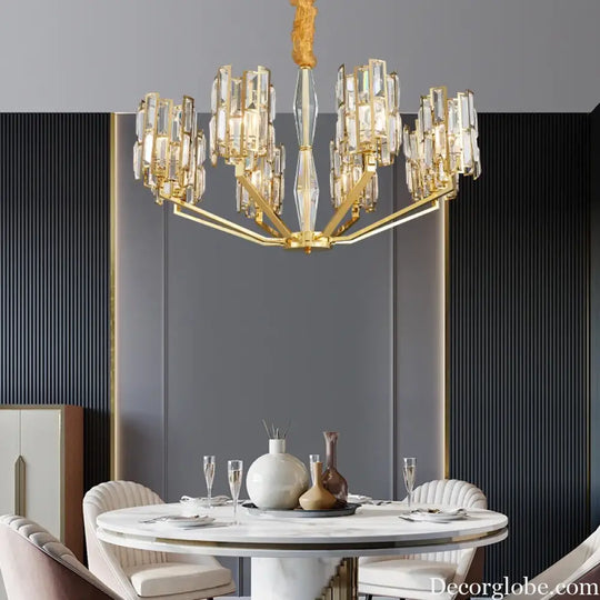 Stainless Steel Living Room Dining Room Chandelier - Designer Post-Modern Elegance for Villas and Duplex Buildings - DecorGlobe