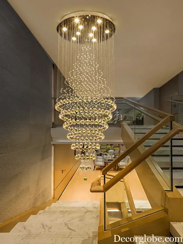 Starry Crystal Loft Chandelier - High-Quality Pendant Light for Elegant Spaces - DecorGlobe