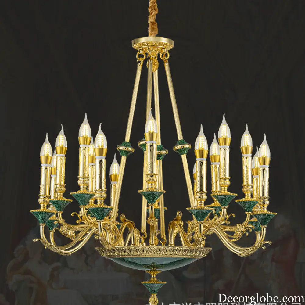Stella French Retro Copper Crystal Candle Chandelier Chandelier