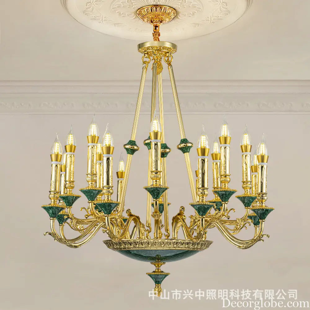 Stella French Retro Copper Crystal Candle Chandelier Chandelier