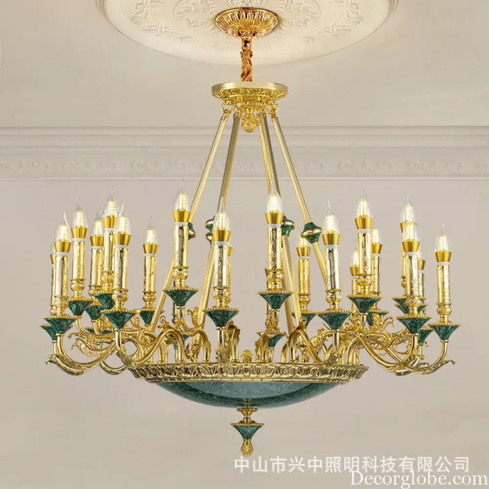 Stella French Retro Copper Crystal Candle Chandelier Chandelier