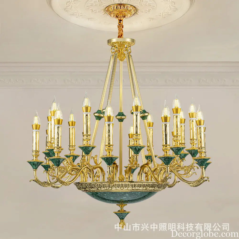 Stella French Retro Copper Crystal Candle Chandelier Chandelier