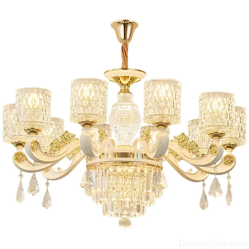 Elegant European Style Crystal Chandelier - A Light Luxury Atmosphere Fixture for Living Rooms, Bedrooms, Dining Areas, and Villas - DecorGlobe