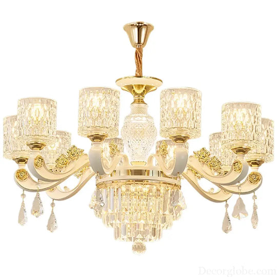 Elegant European Style Crystal Chandelier - A Light Luxury Atmosphere Fixture for Living Rooms, Bedrooms, Dining Areas, and Villas - DecorGlobe