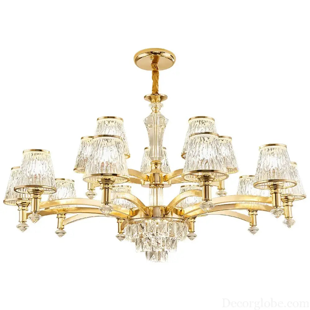 Elegant European Style Crystal Chandelier - A Modern Light Luxury Fixture for Living Rooms, Bedrooms, and Dining Areas - DecorGlobe