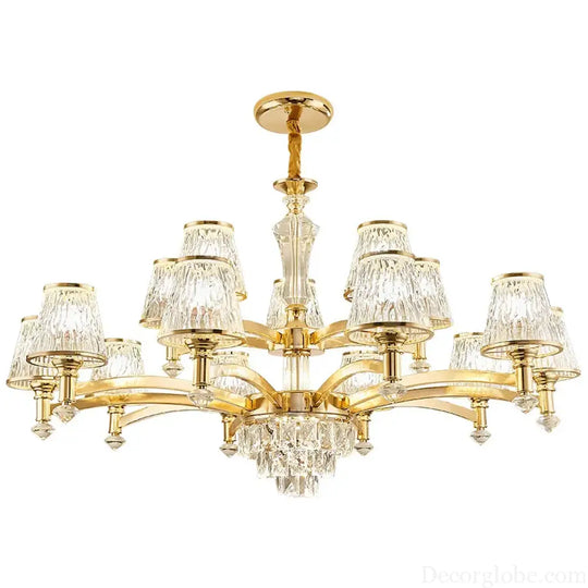 Elegant European Style Crystal Chandelier - A Modern Light Luxury Fixture for Living Rooms, Bedrooms, and Dining Areas - DecorGlobe