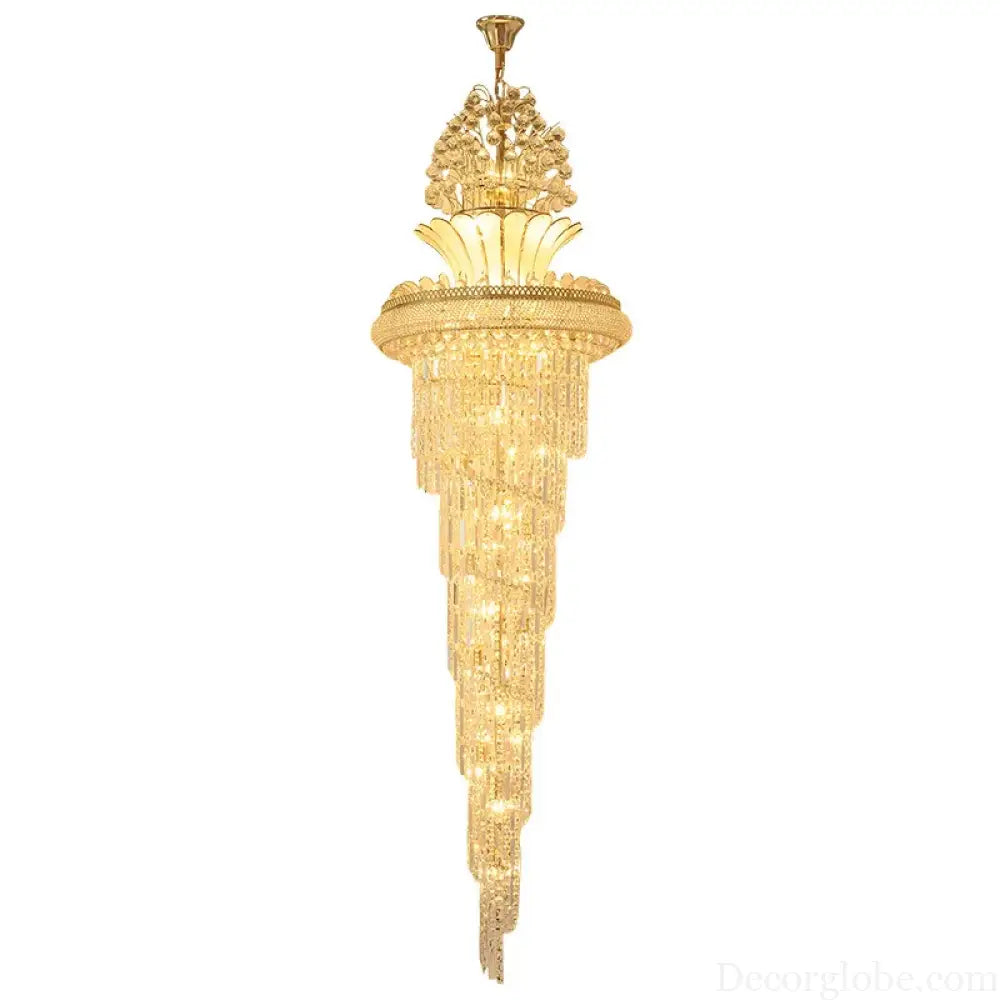 Elegant European-Style Crystal Chandelier - Ideal for Duplex Buildings, Hotel Villas, and Grand Staircases - DecorGlobe