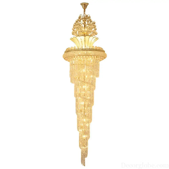 Elegant European-Style Crystal Chandelier - Ideal for Duplex Buildings, Hotel Villas, and Grand Staircases - DecorGlobe