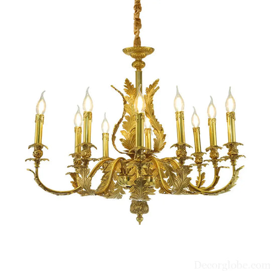 European-Style Crystal Copper Chandelier for Luxury Villas 12-head chandelier (diameter 90cm, height 75cm)