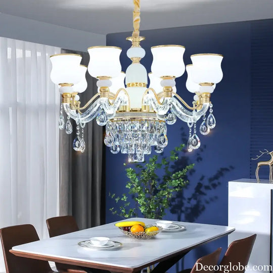 Elegant European Style Crystal Chandelier - Luxury Main Light for Living Rooms, Dining Rooms, and Villa Halls - DecorGlobe