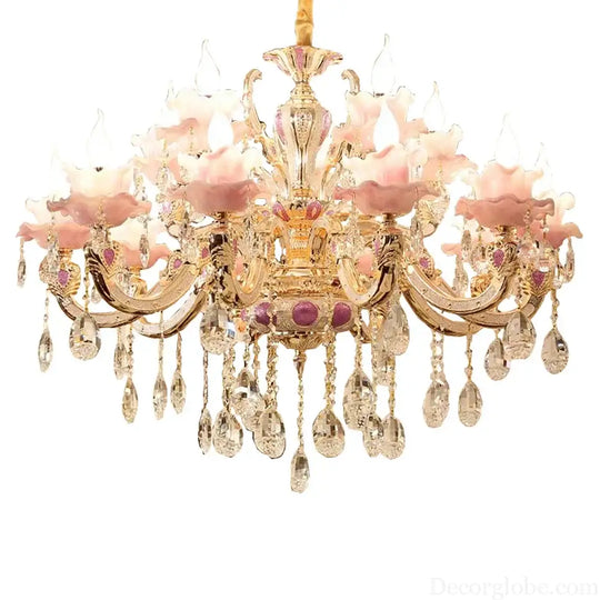 European Style Crystal Chandelier - Elegant Zinc Alloy Pendant Lighting for Modern Decor - DecorGlobe