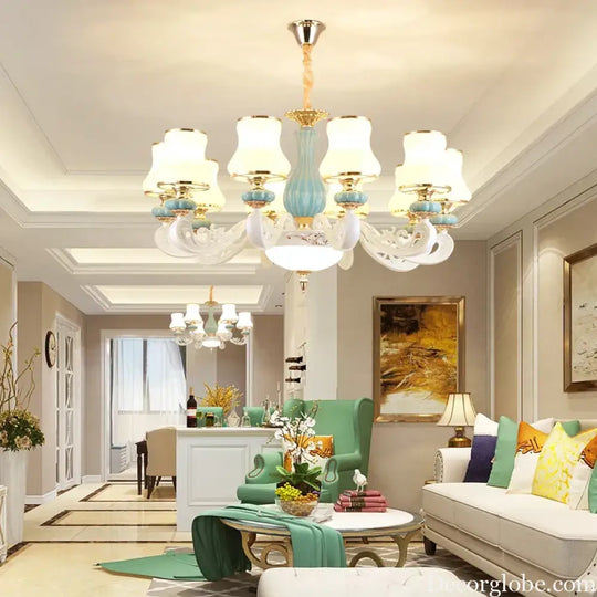 Elegant European-Style Duplex Building Chandelier - Ideal for Villa Living Rooms, Grand Halls, and Stairwells - DecorGlobe