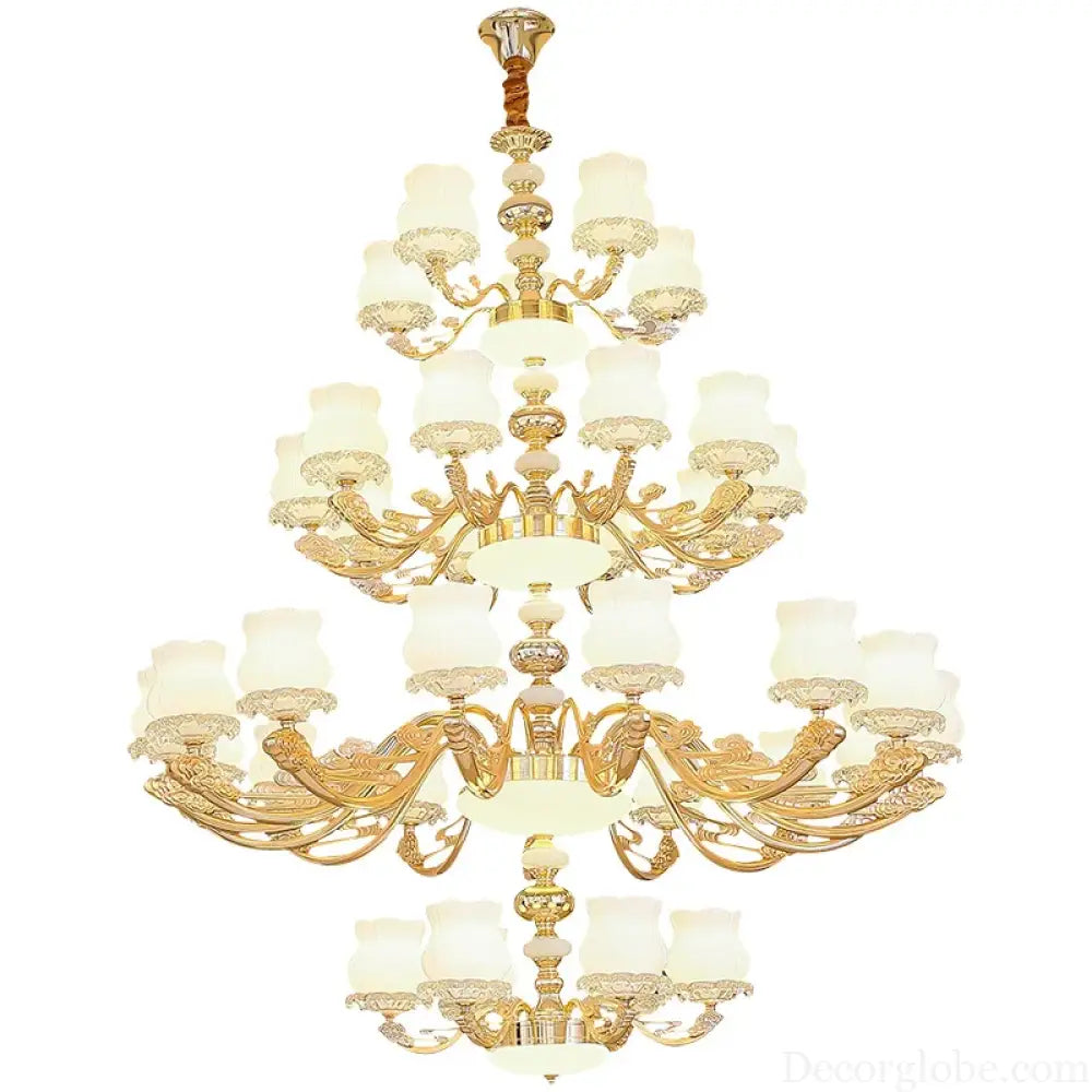European Style Duplex Building Chandelier - Simple Elegance for Large Living Rooms, Hallways, and Staircases - DecorGlobe