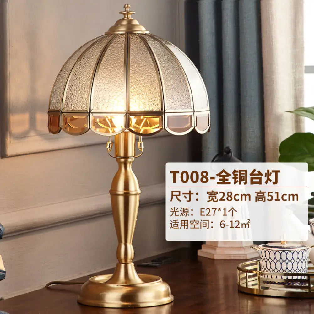 American All-copper Table Lamp European Luxury Living Room Accessible Luxury Simple Creative Bedroom Bedside Lamp Study