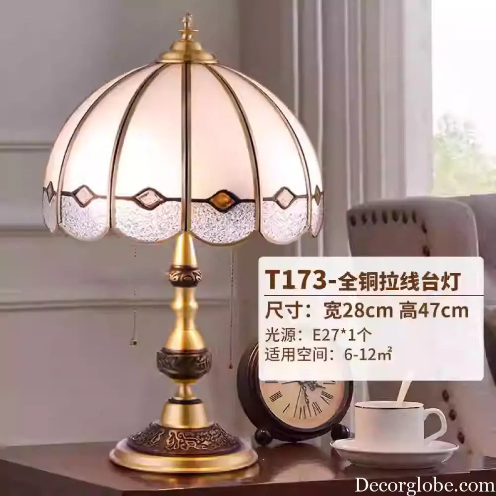 American All-copper Table Lamp European Luxury Living Room Accessible Luxury Simple Creative Bedroom Bedside Lamp Study