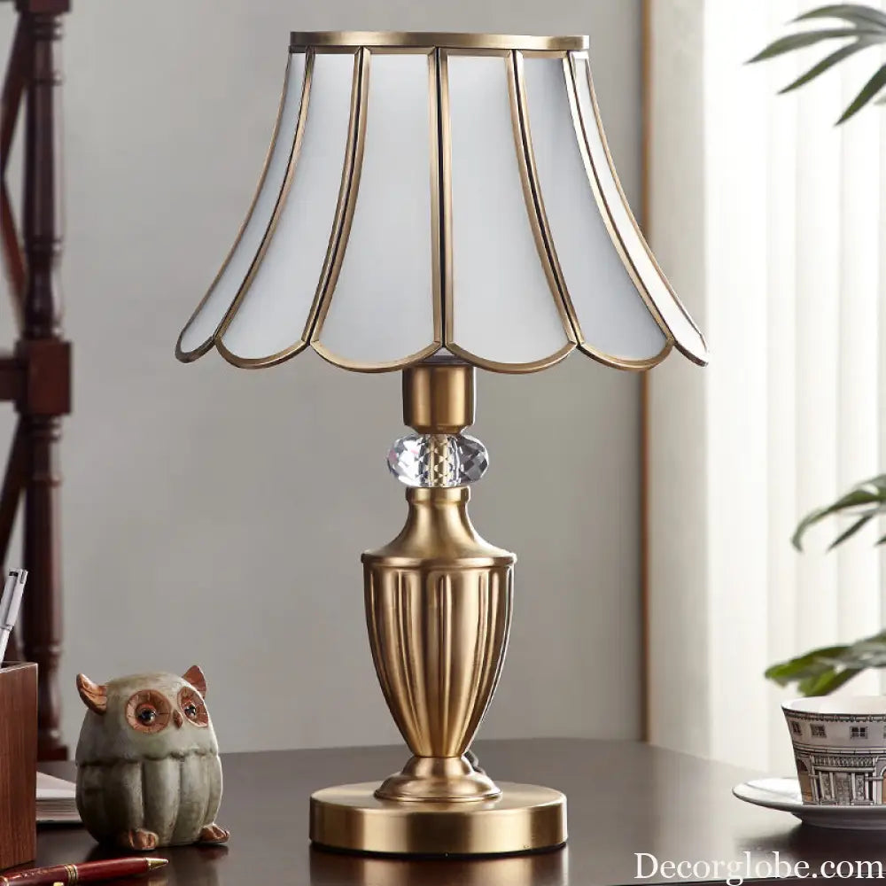 American All-copper Table Lamp European Luxury Living Room Accessible Luxury Simple Creative Bedroom Bedside Lamp Study
