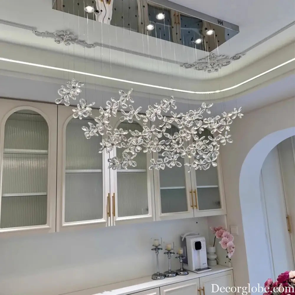 Luxury French Crystal LED Ceiling Light Energy Saving Indoor Lighting Fixture for Living Dining Room Bedroom Loft Home