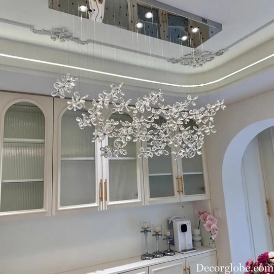Luxury French Crystal LED Ceiling Light Energy Saving Indoor Lighting Fixture for Living Dining Room Bedroom Loft Home