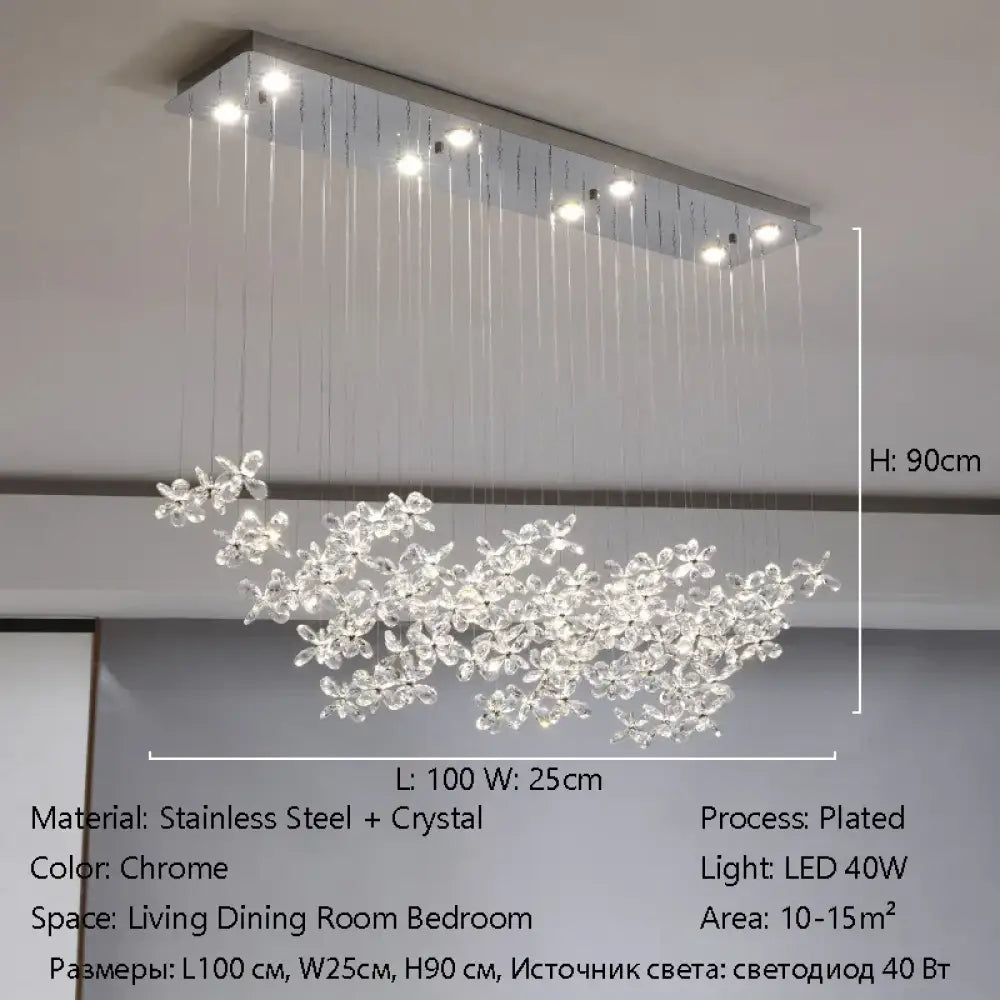 Luxury French Crystal LED Ceiling Light Energy Saving Indoor Lighting Fixture for Living Dining Room Bedroom Loft Home