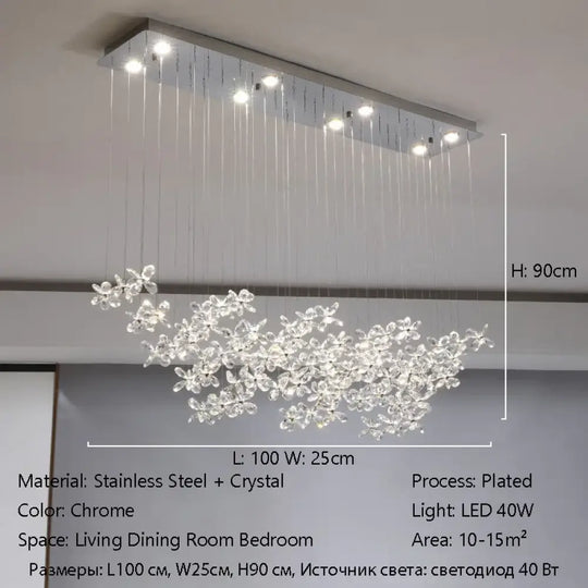 Luxury French Crystal LED Ceiling Light Energy Saving Indoor Lighting Fixture for Living Dining Room Bedroom Loft Home