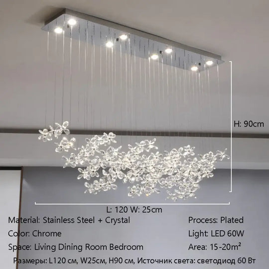 Luxury French Crystal LED Ceiling Light Energy Saving Indoor Lighting Fixture for Living Dining Room Bedroom Loft Home