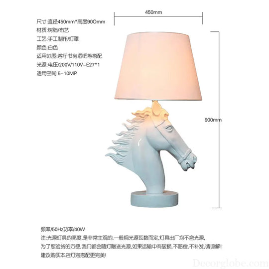 Nordic resin creative horse head table lamp modern living room living room home model room desktop decoration