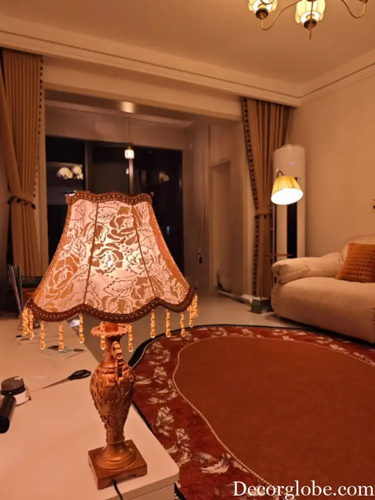 Camille European Luxury Resin LED Floor Lamp Retro Standing Light