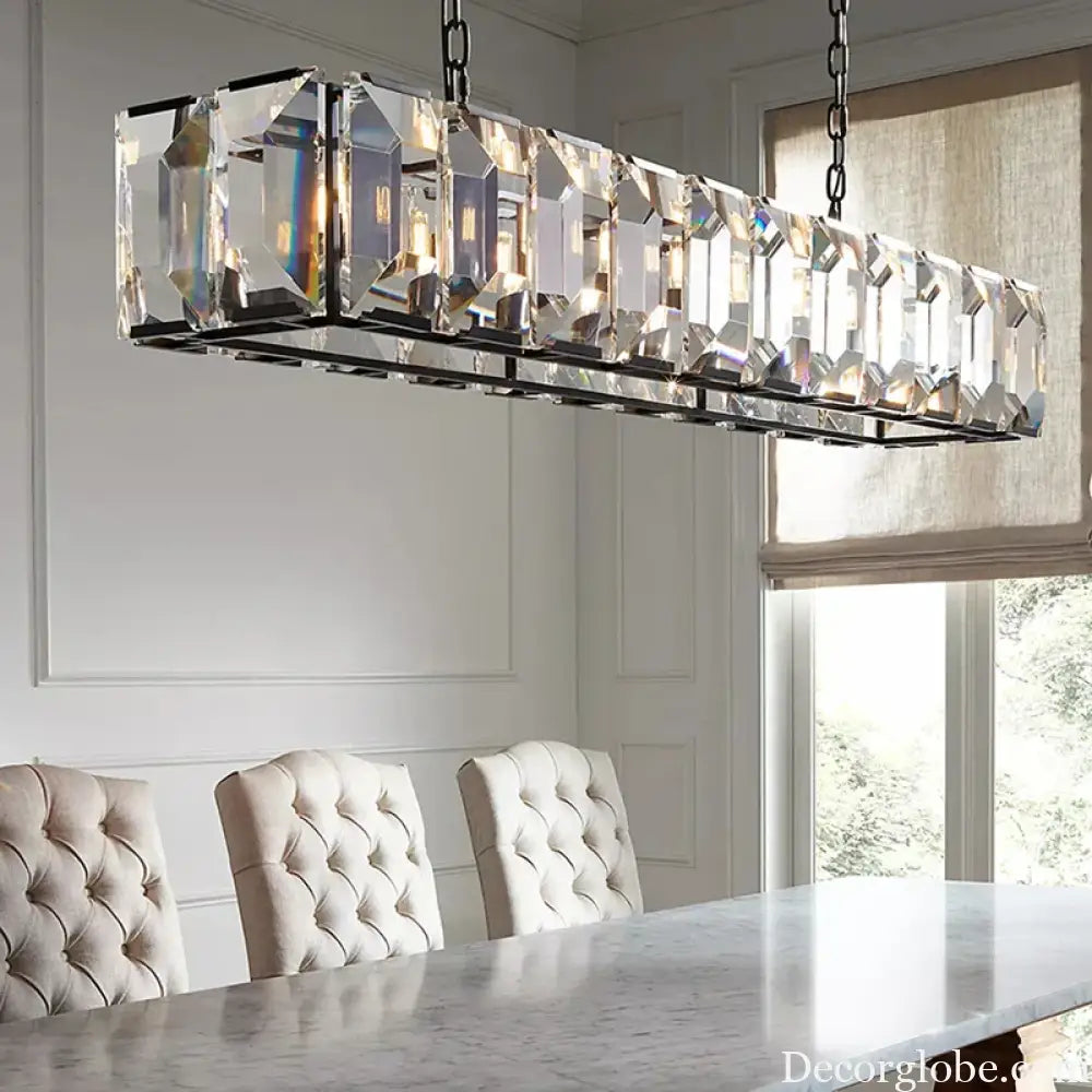 Timeless Classic American LED Crystal Chandelier - Available in Gold, Silver, and Black Finishes, Perfect for Dining Rooms - DecorGlobe
