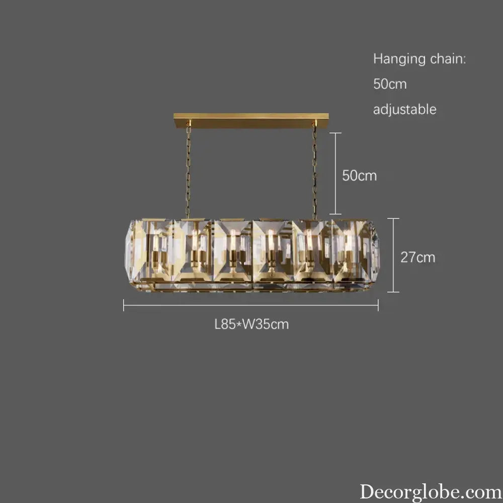 Timeless Classic American LED Crystal Chandelier - Available in Gold, Silver, and Black Finishes, Perfect for Dining Rooms - DecorGlobe