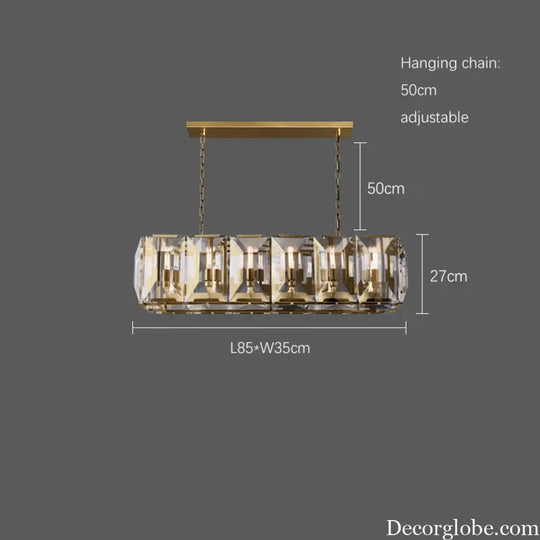 Timeless Classic American LED Crystal Chandelier - Available in Gold, Silver, and Black Finishes, Perfect for Dining Rooms - DecorGlobe