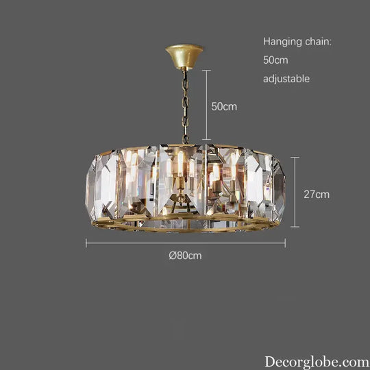 Timeless Classic American LED Crystal Chandelier - Available in Gold, Silver, and Black Finishes, Perfect for Dining Rooms - DecorGlobe