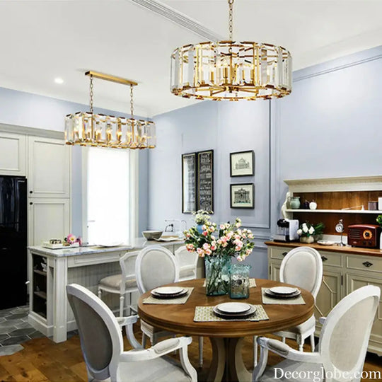 Timeless Classic American LED Crystal Chandelier - Available in Gold, Silver, and Black Finishes, Perfect for Dining Rooms - DecorGlobe